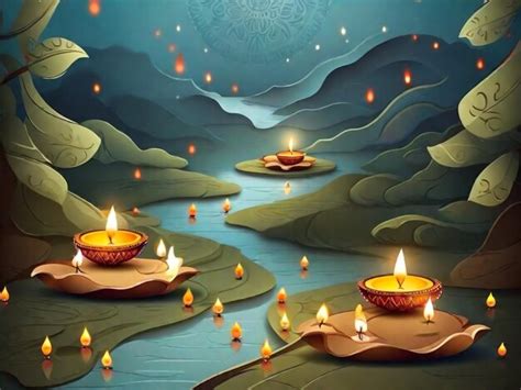 Premium AI Image | Diwali Lit Candles On A Table Finest Abstract Backdrop