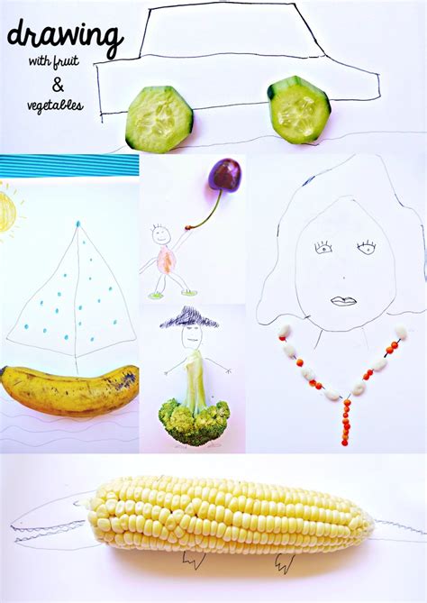 Drawing Activity With Fruits and Vegetables | Make and Takes