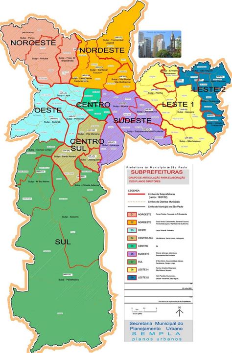 Zonas De São Paulo Mapa Mapa De Zonas De São Paulo Brasil