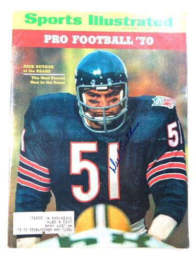 Dick Butkus Signed Autograph Magazine Sports Illustrated 1970 Bears Jsa