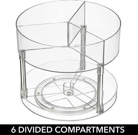 Buy Mdesign Lazy Susan Turntable 2 Tier Plastic Divided Spinner For