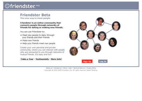 Friendster in 2003 - Web Design Museum