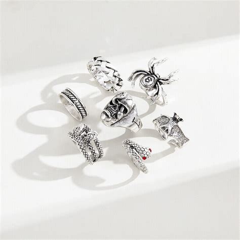 Pcs Set Punk Snake Rings For Women Gothic Spider Men Jewelry Gift