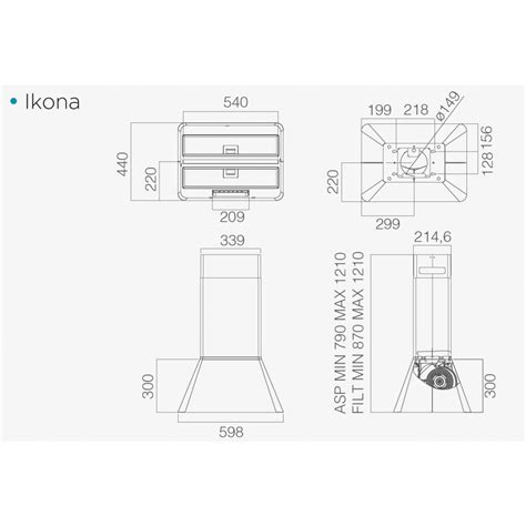 Cappa A Isola Sospesa 60 Cm Nero Effetto Soft Touch Elica IKONA BL MAT