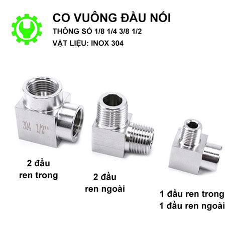 vuong dau noi ren  vat lieu inox  cac loai