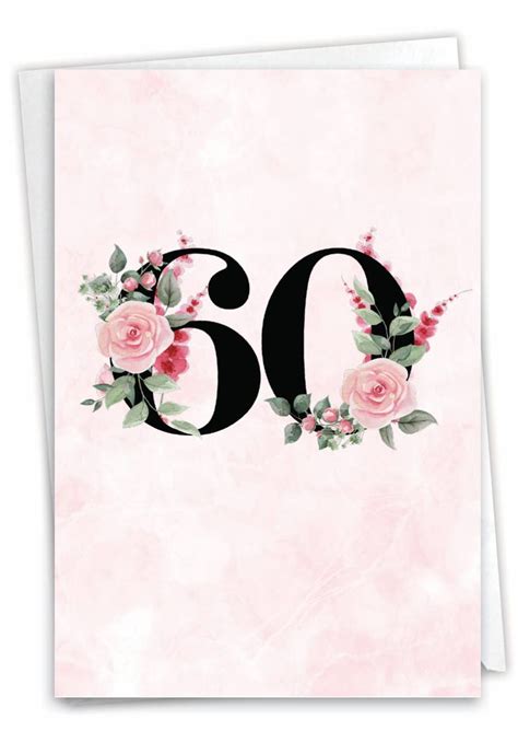 NobleWorks 60th Milestone Birthday Greeting Card With 5 X 7 Inch