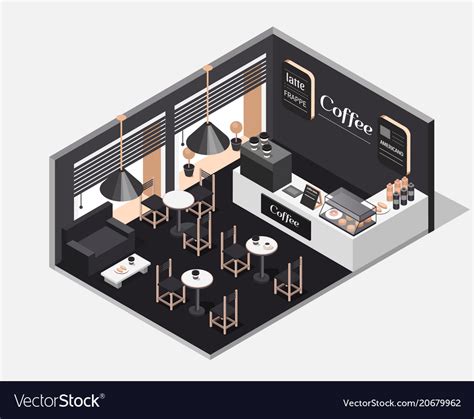 Interior of coffee shop Royalty Free Vector Image