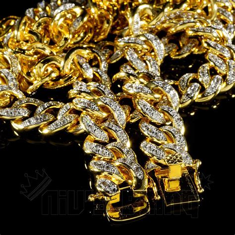 18k Gold Iced Cuban Chain Nivs Bling