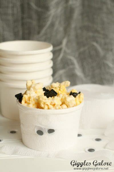 Mummy Cups And Halloween Popcorn Giggles Galore