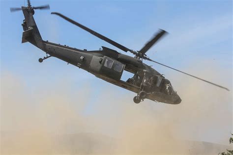 A UH 60 Black Hawk Helicopter Takes Off After Conducting NARA DVIDS