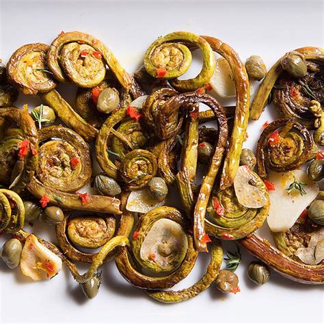 Recipe Roasted Fiddlehead Ferns With Meyer Lemon And Capers Tasting