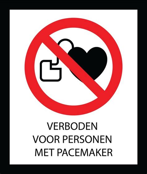 Bord ISO7010 Verboden Voor Personen Met Pacemaker 20 X 24 Cm Bol