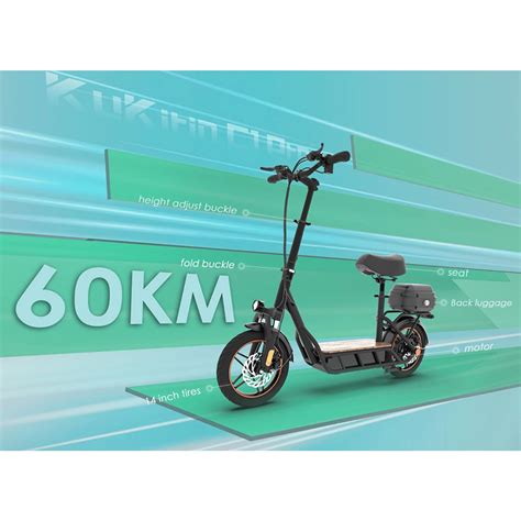 KuKirin C1 Pro Scooter eléctrico plegable con asiento neumático de 14