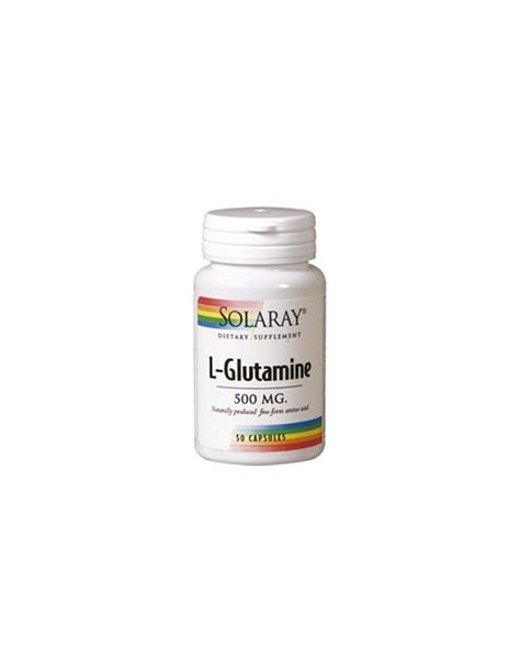 L Glutamina 500 Mg Solaray 50 Cápsulas