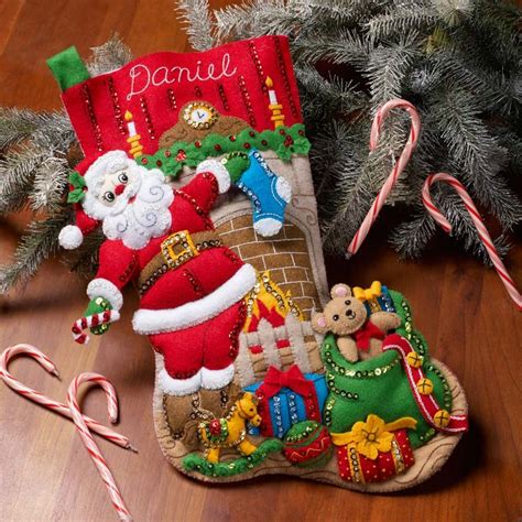 Shop Plaid Bucilla Seasonal Felt Stocking Kits Fireplace Santa