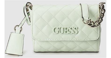 Guess Mini Quilted Green Crossbody Bag With Flap In Green Lyst