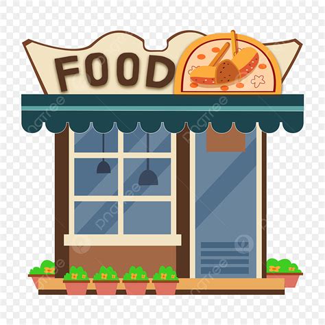 Restaurant Clipart Vector Flat Color Restaurant Shop Decoration