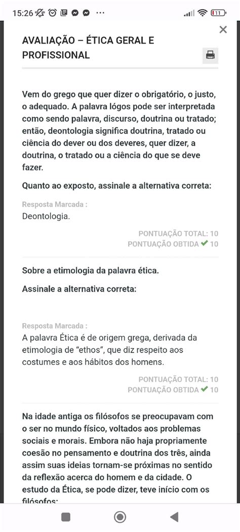 Prova de Ética Geral e Profissional Ética Profissional