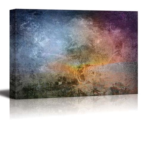 wall26 Simple Abstract Painting With a Gray Grunge Texture - Canvas Art Home Decor - 24x36 ...