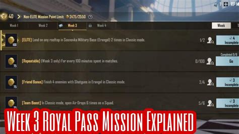 Battlegrounds Mobile India C S M Royal Pass Week Rp Mission