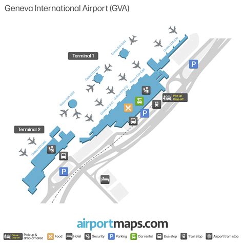 Geneva Airport (GVA) – terminal map with gates | Airportmaps.com