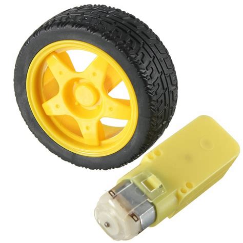 Dc V Bo Gear Motor With Plastic Tire Wheel For Smart Car