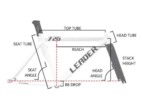 Leader Bikes 725 Fixed Gear Frame Set With Aero Seat Post 50cm