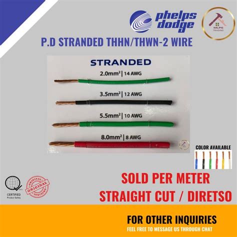 Per Meter Phelps Dodge Pd Thhn Thwn Stranded Wire Mm