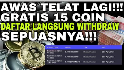 GRATIS 15 COIN INSTAN WITHDRAW CUAN BANYAK DARI SATU WEBSITE INI BRO