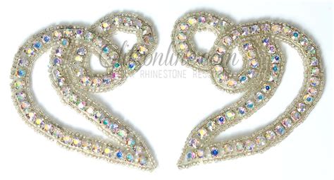 1109 Austrian Crystal Rhinestone Applique Pair 2 5x2 Iron Or Sew On