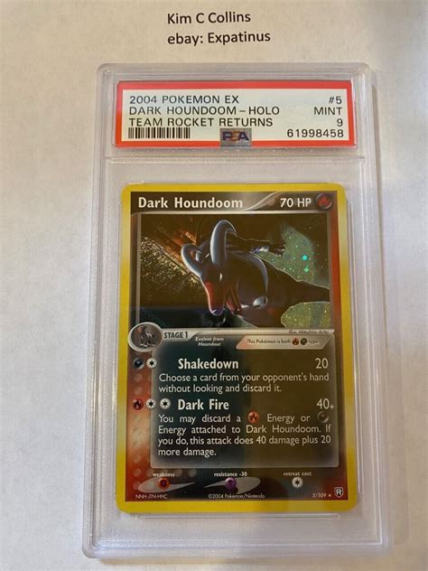 Pokemon 2004 Team Rocket Returns Dark Houndoom Holo 5 Psa 9 Mint Ebay