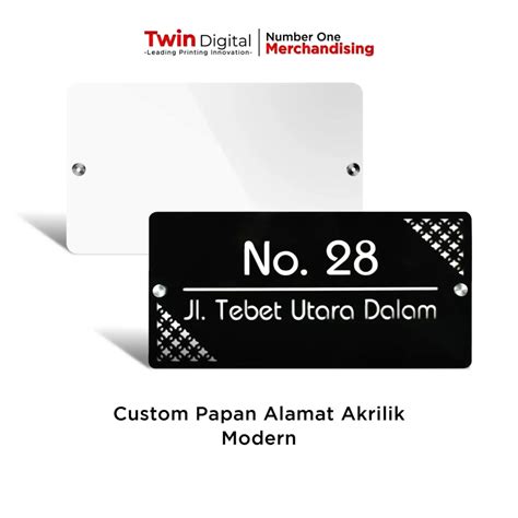 Papan Alamat Akrilik Custom Modern Platform Corporate B B Twin Digital