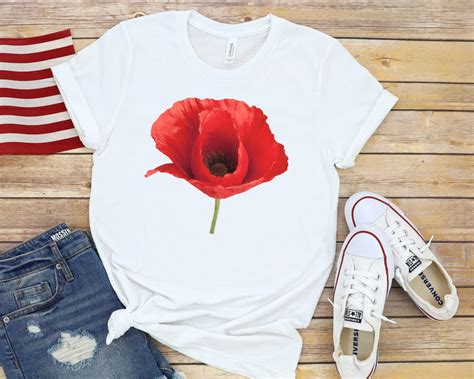 Floral Shirt Poppy Shirt Floral T Shirt Floral Summer Etsy