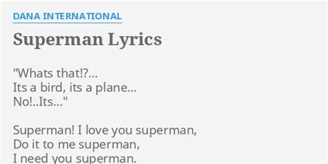 "SUPERMAN" LYRICS by DANA INTERNATIONAL: "Whats that!?... Its a...