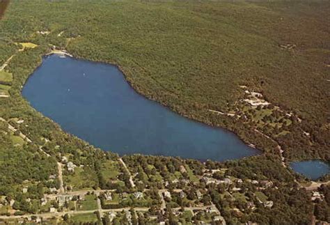 Aerial View Eagles Mere, PA Postcard