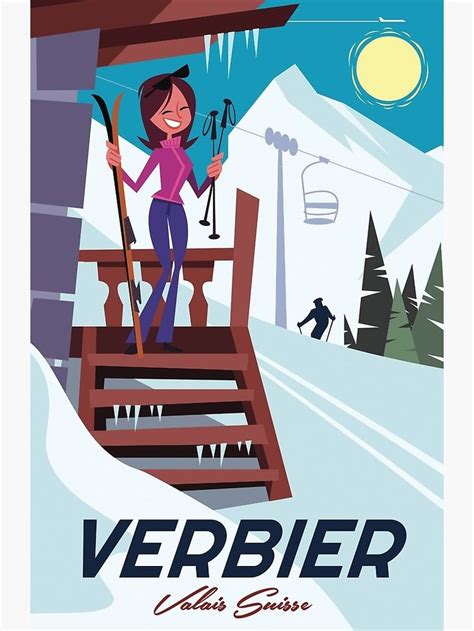 Verbier Poster Art Print For Sale By Gary Godel Vintage Ski Posters