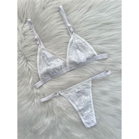 Lingerie Sexy Conjunto Sutiã Sem Bojo Em Tule Transparência Calcinha