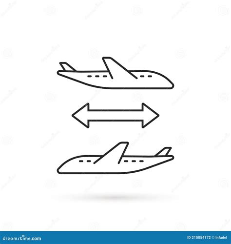 Thin Line Connecting Flight Icon Stock Vector - Illustration of agency