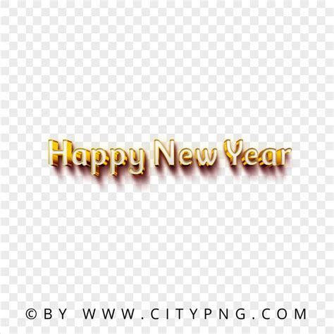 Happy New Year Golden Text Png Image Citypng