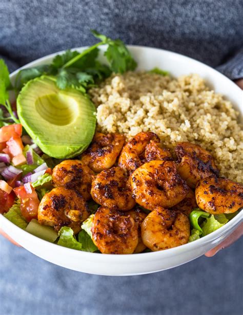 Shrimp Avocado Quinoa Bowls Gimme Delicious