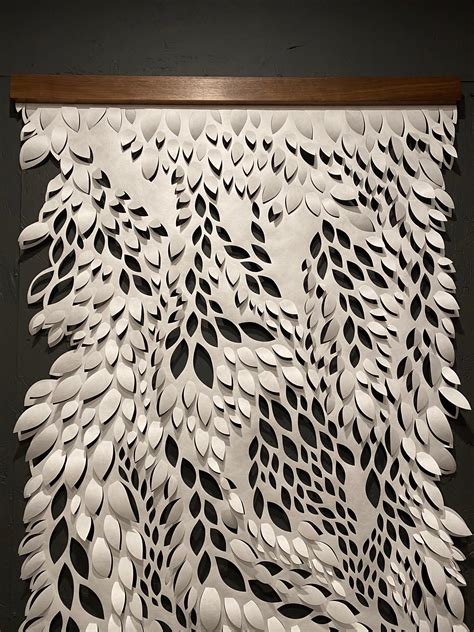 Summer J. Hart - Hand-cut Paper Scroll, free falling edges, 36x18 by