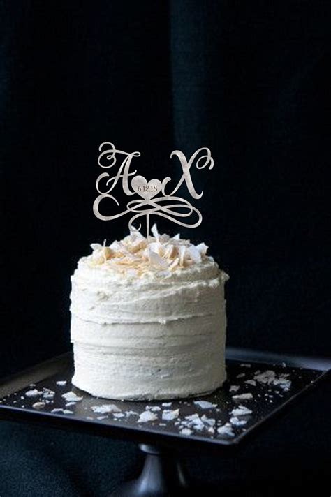 Wedding Cake Topper Initials Cake Topper Personalized Wedding - Etsy