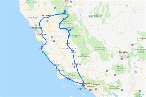 California Road Trip - The Ultimate Loop - Map and Mileage Included