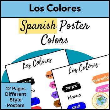 Los Colores Spanish Colors Posters Printable Handout With