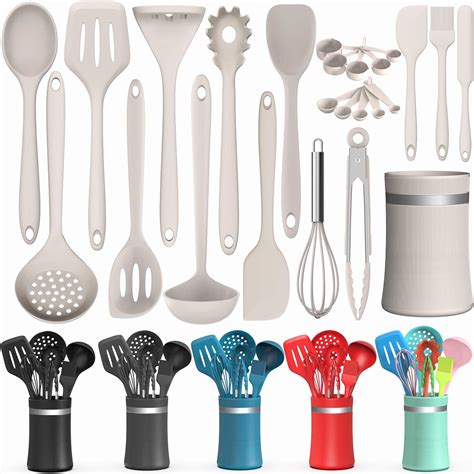 Amazon Silicone Cooking Utensils Kitchen Utensil Set AIKKIL 32pcs