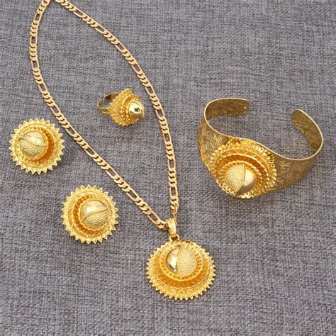 Bangrui New K Gold Ethiopian Wedding Sets Jewelry Africa Habesha Gold