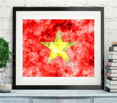 Items Similar To Vietnam Flag Art Vietnam Flag Print Flag Poster