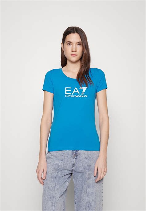 Ea7 Emporio Armani T Shirt Print Brilliant Blue Blau Zalando Ch