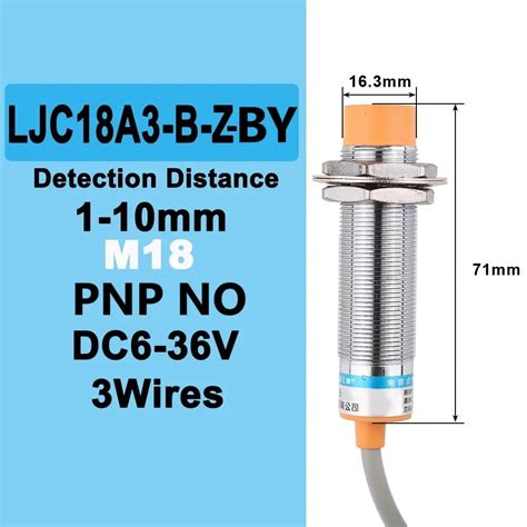 Capacitive Proximity Sensor PNP NO LJC18A3 B Z BY DC 6 36V Diameter