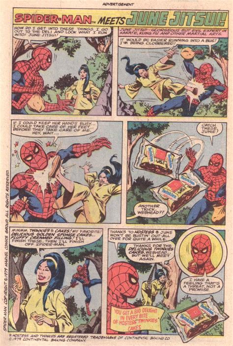 Vintage Comic Book Page Marvel Comics Spiderman Meets June Jitsui